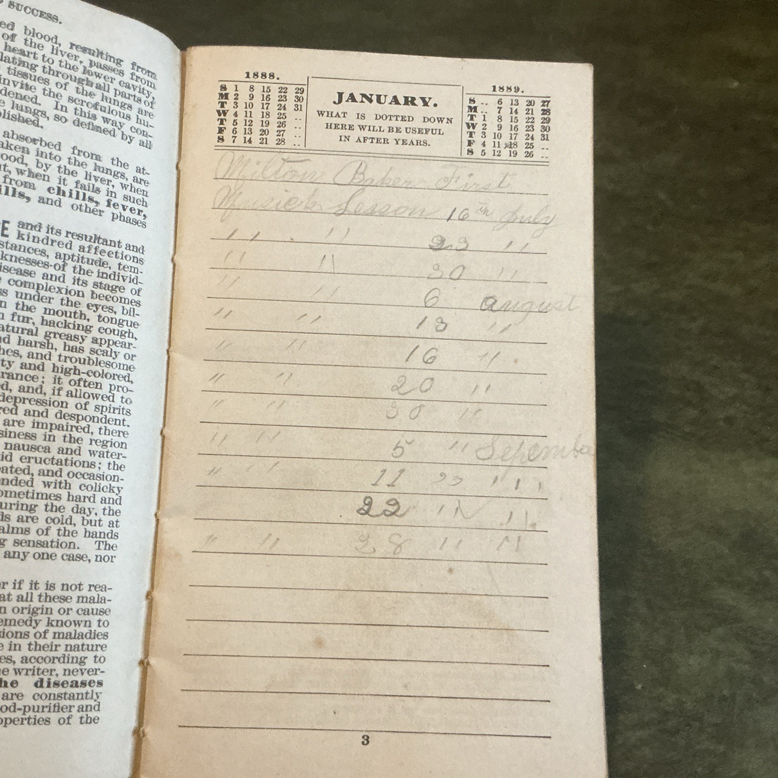 1887 Pierce’s MEDICAL DISPENSARY Memo Book Drug Advertising Antique