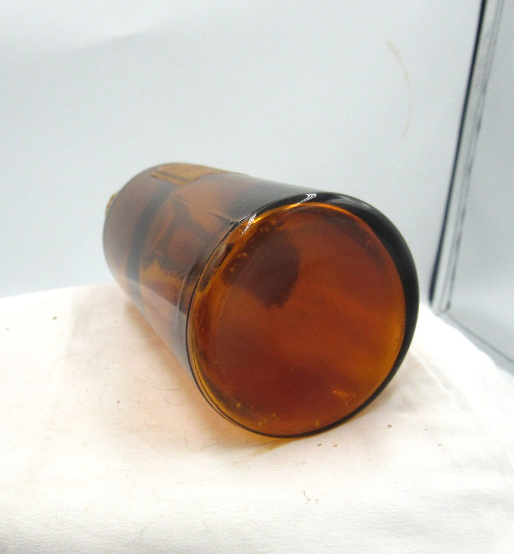 1890’s McKesson & Robbins Stearate of Zinc New York 5 3/4″ Amber Medicine bottle
