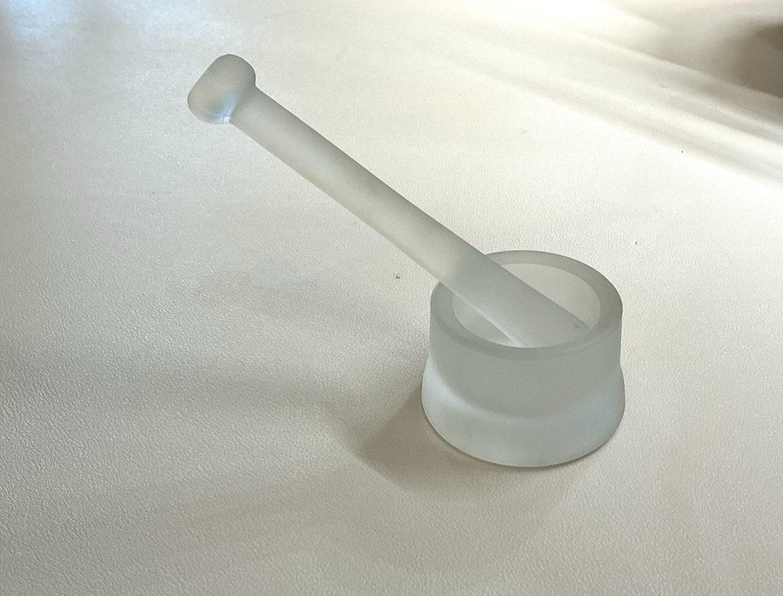 Dental Mortar & Pestle Frosted Glass Military Surplus 1950s+ Mix Cement Fillings
