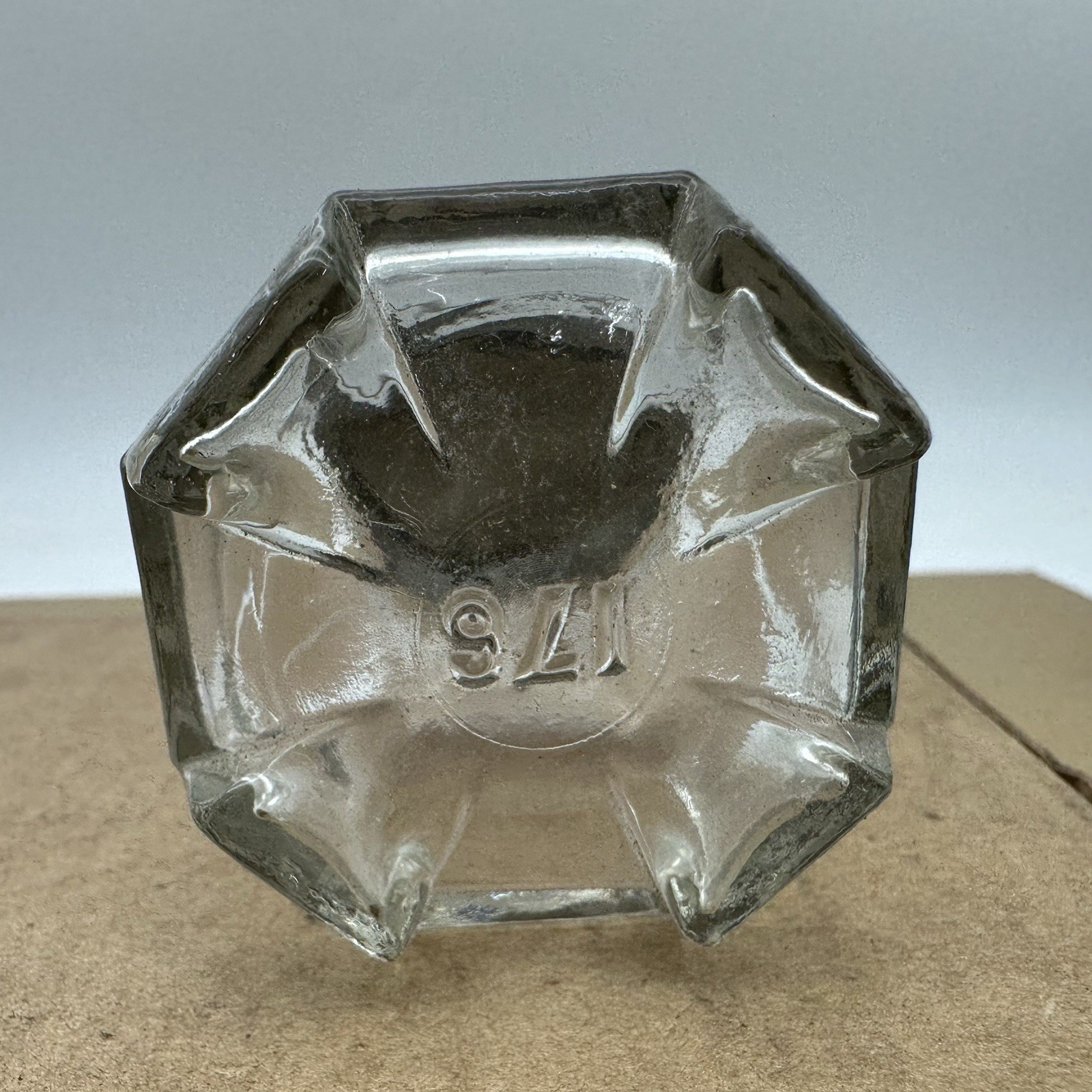 RARE Vintage McNeil Clear Glass Medicine Bottle display/collectible Unique Shape