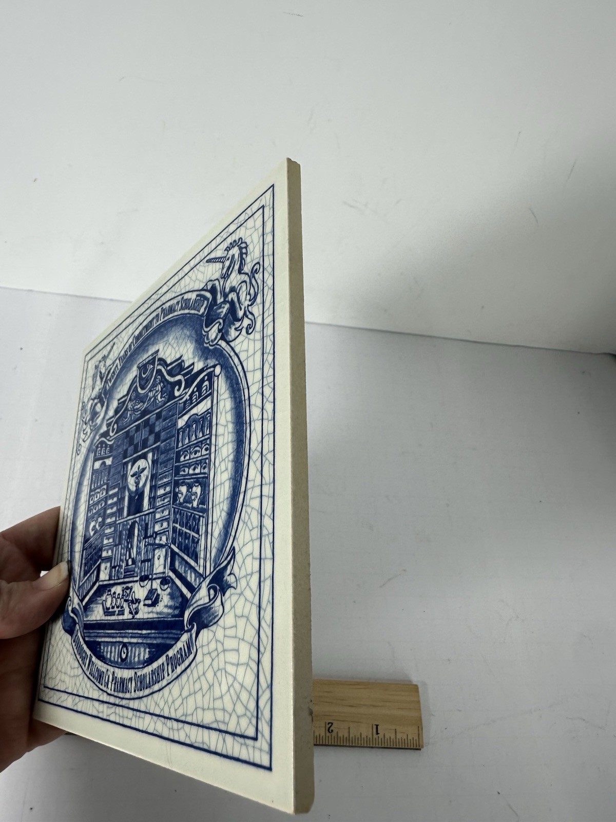 Vintage Blue Delft Tile Uroscopy Pharmacy Scholarship Program Apothecary 7 READ