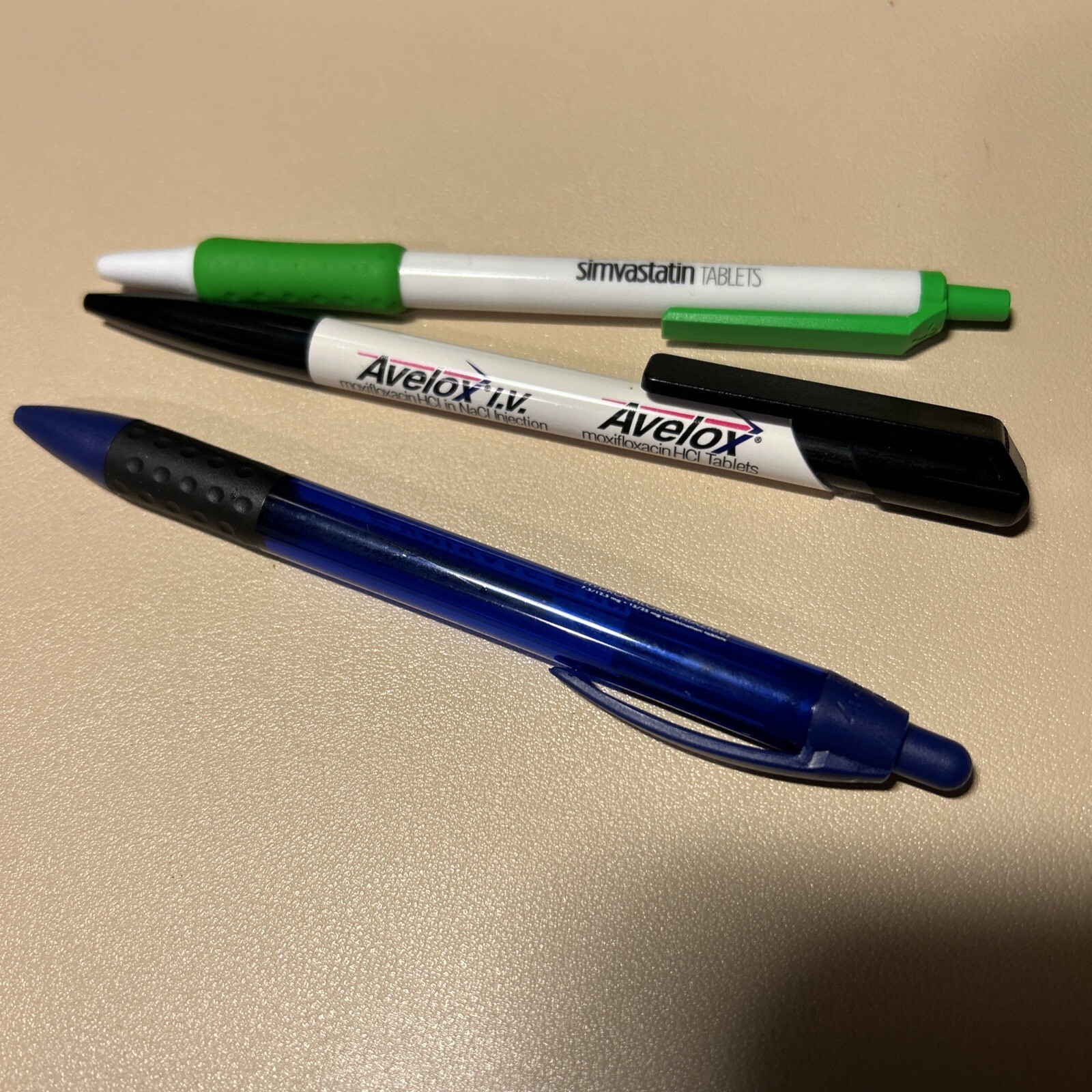 pharmaceutical drug rep pens lot Simcor, Cipro/Avelox, and Univasc