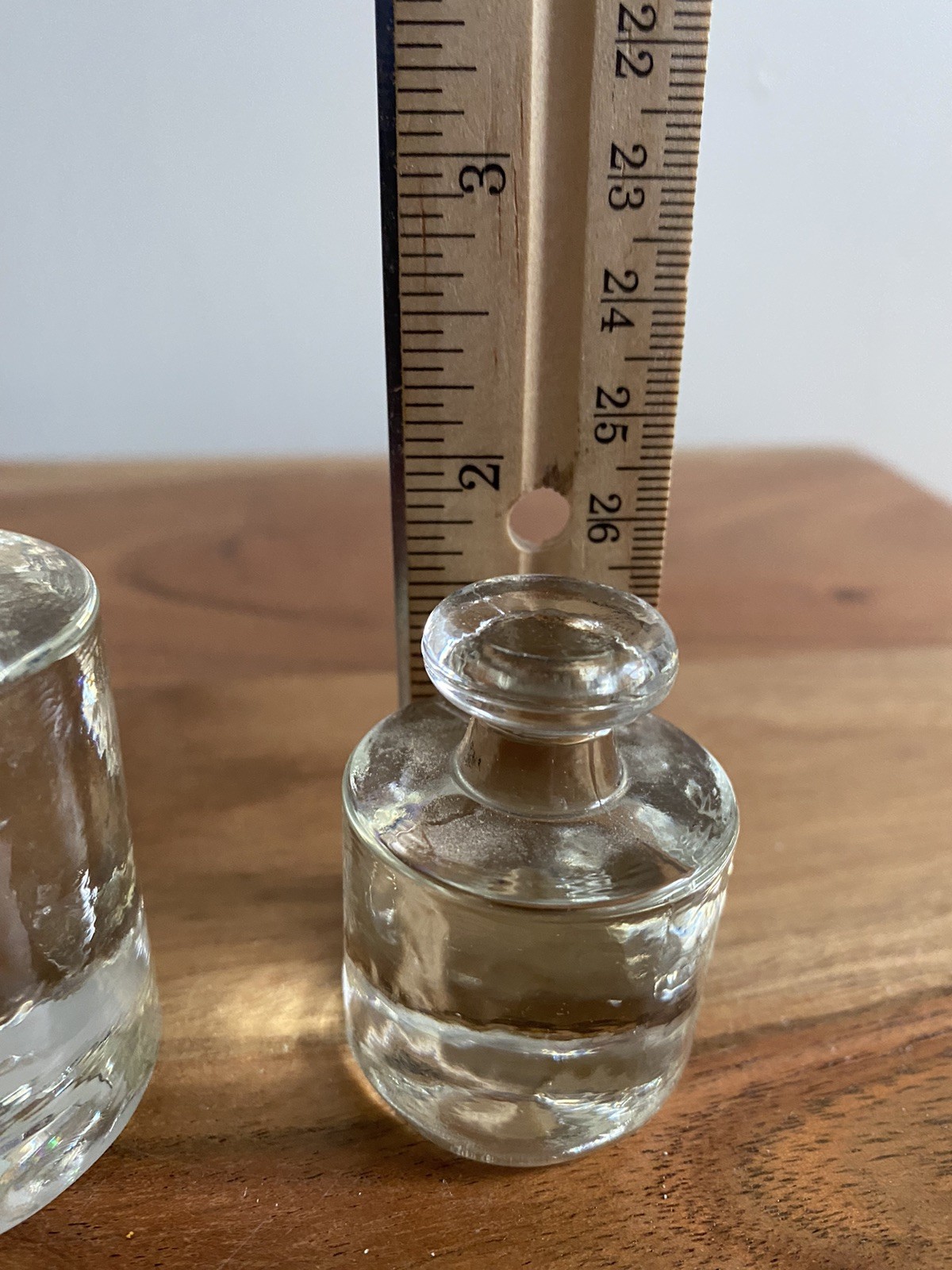 3 Vintage Apothecary Scale Weights Clear Pressed Glass Balance Scale
