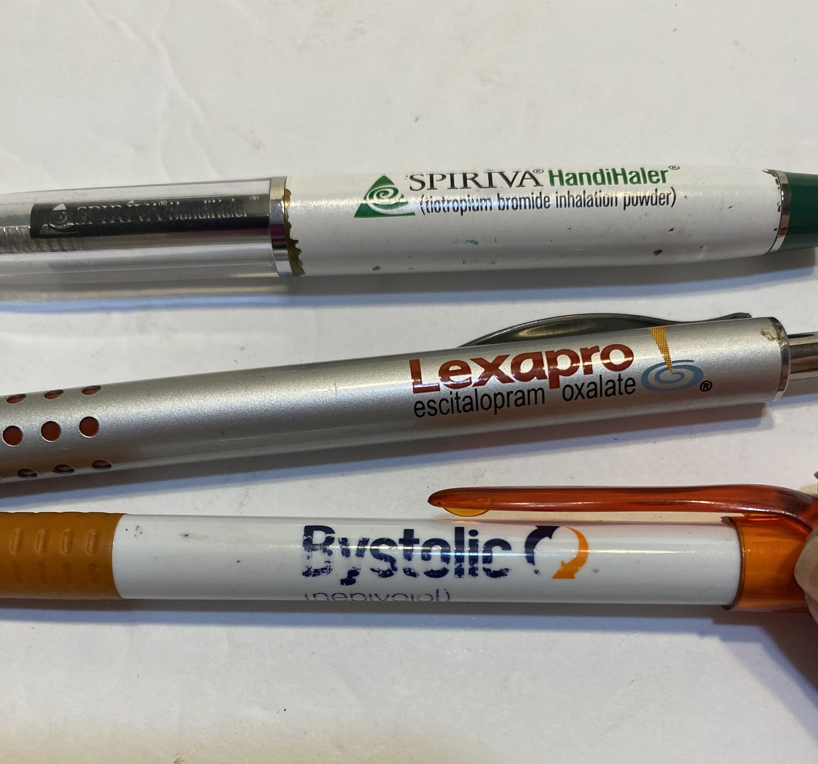 Vtg Lot Pens Lexapro Bystolic Spiriva Pharmaceutical Drug Rep Collectibles