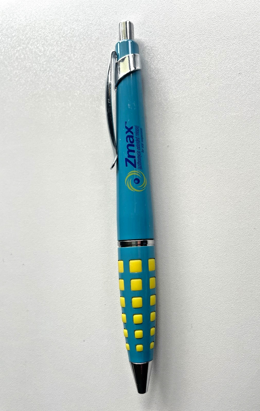 Zmax Drug Rep Pen Heavy Metal Blue and Yellow Textured Grip 🖊️ Pharmaceutical