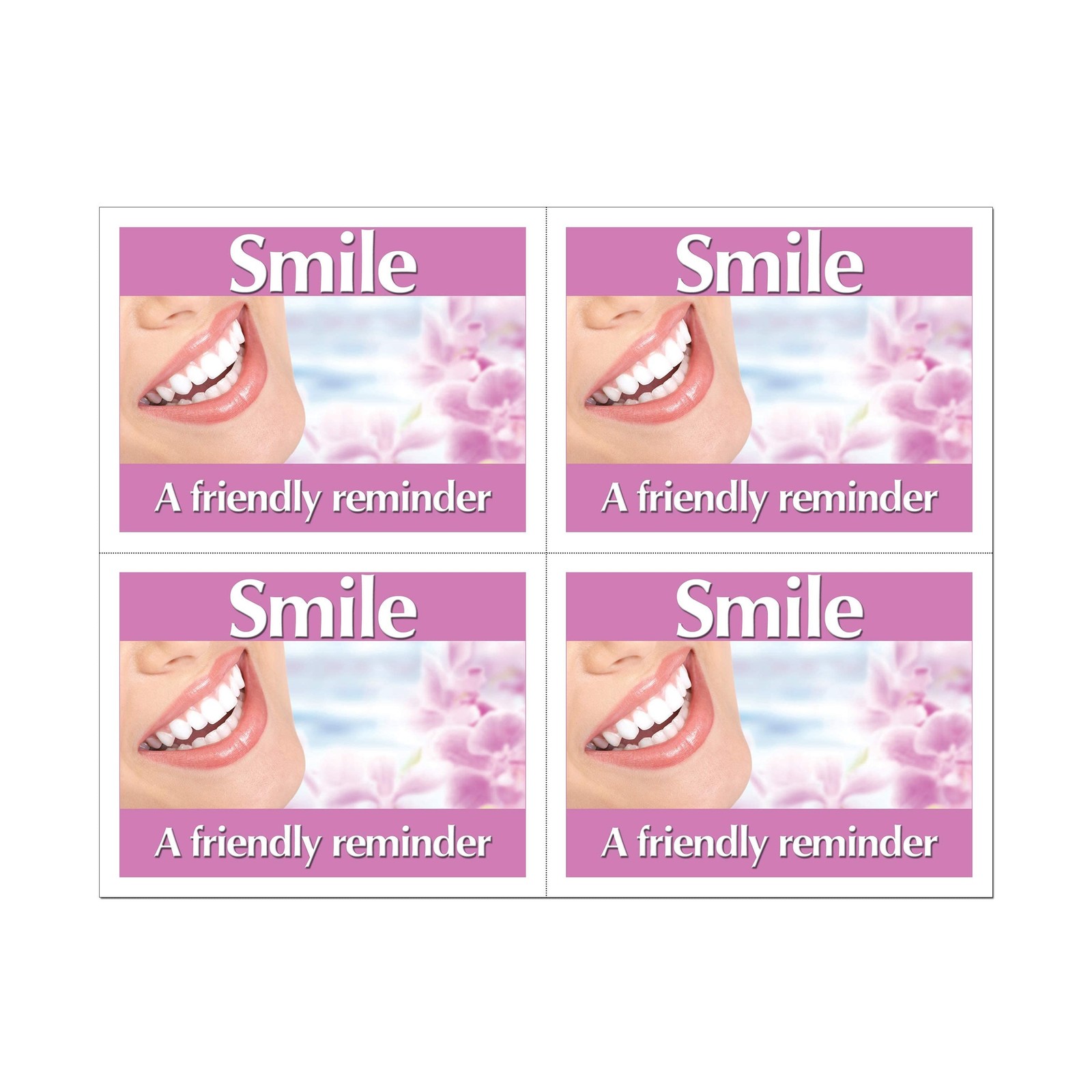 Dental Laser Appointment Reminder Postcards with Personalizable Backs. 4 Card…