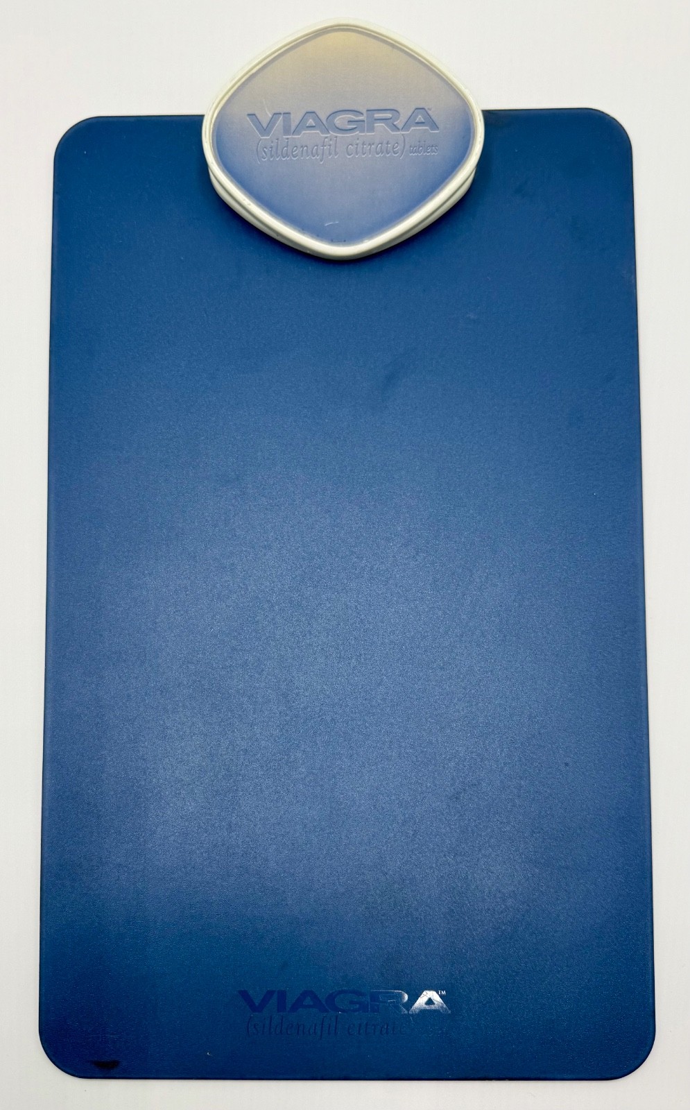 VIAGRA Pharmaceutical Drug Rep Advertising Blue Frosted Plastic Clipboard