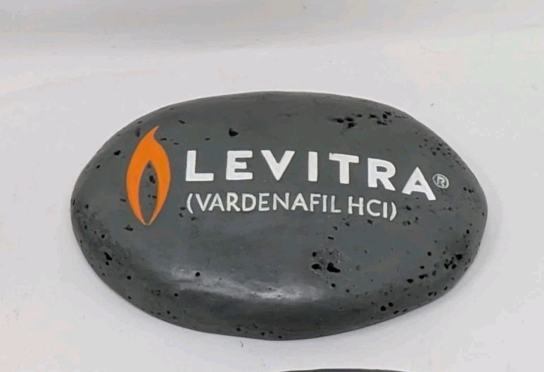 Levitra Rock Paperweight Pharmaceutical Drug Rep Collectible