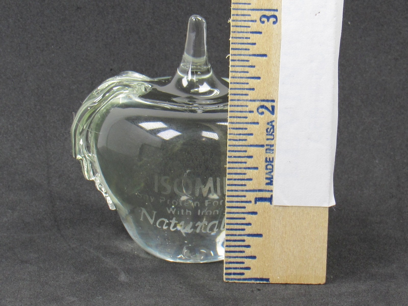 Isomil Glass Apple Shaped Paperweight Drug Rep Pharmaceutical Promo Advertising