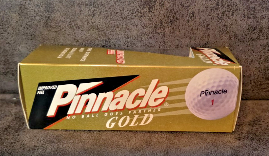 Vintage Claritin Syrup Pinnacle Gold Golf Balls 3 Pack Pharma Rep Promo NOS