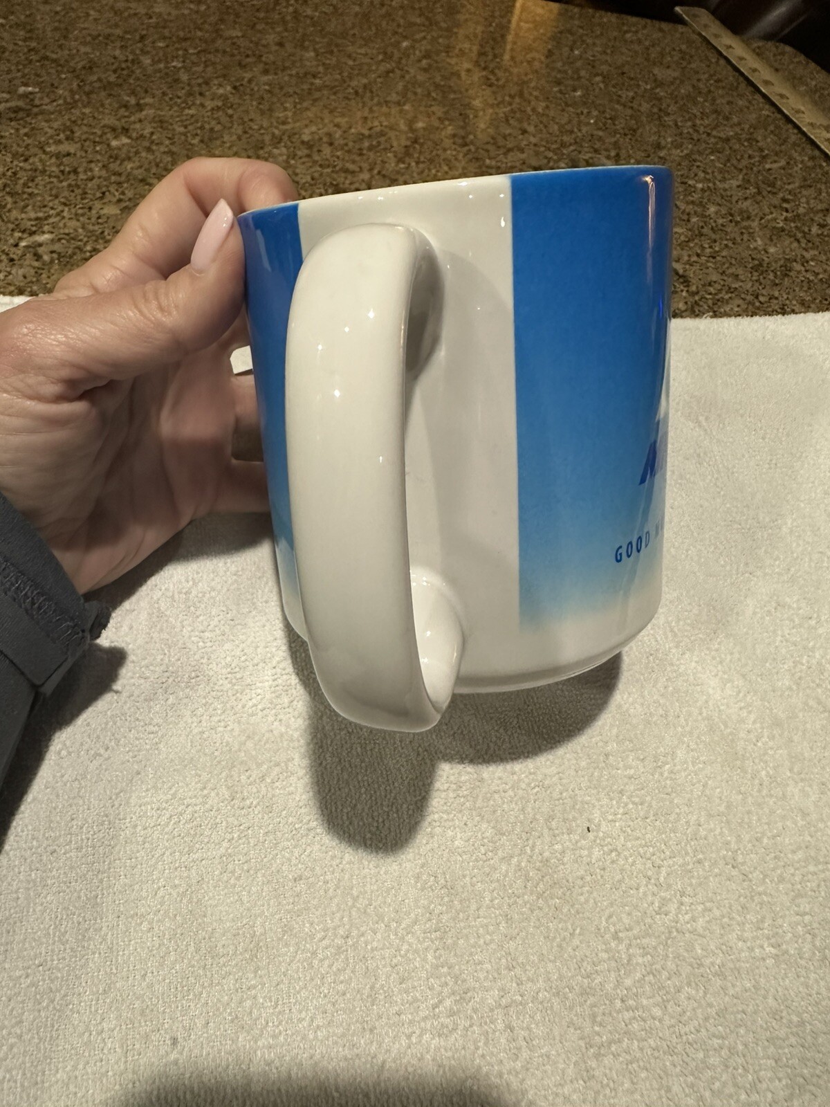 Coffee Mug White Blue Micardis®️
