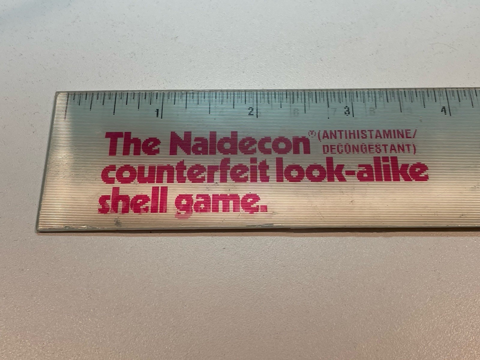 Vintage 1980s Naldecon Bristol Myers Drug Rep Pharmaceutical Lenticular Ruler