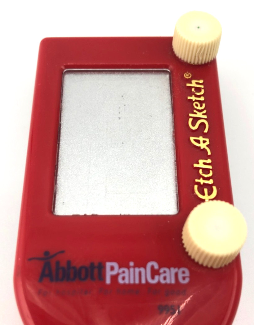 Vtg Abbott Pain Care Drug Rep Promo Merch Etch A Sketch Game Pen HTF Tested NWOP