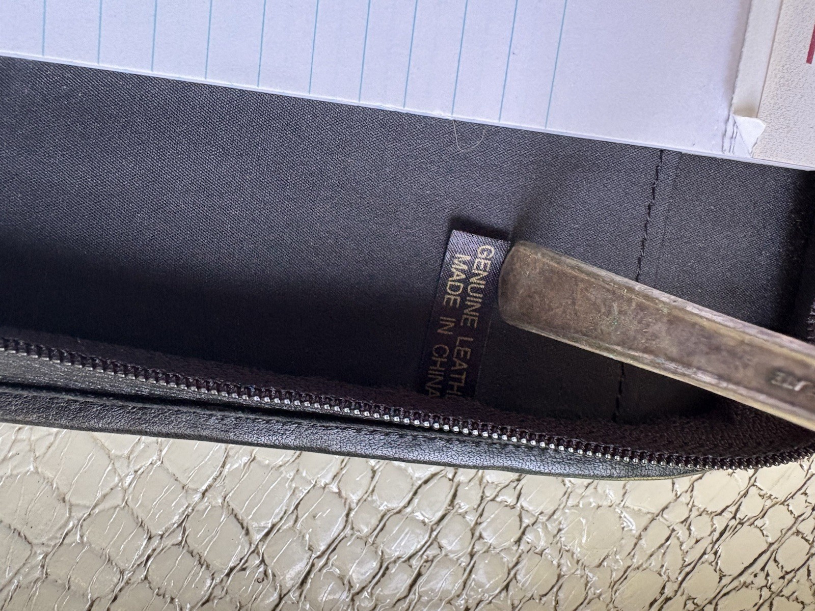 Paxil Pharmaceutical Leather Portfolio Binder Zip Around Black Embossed Logo