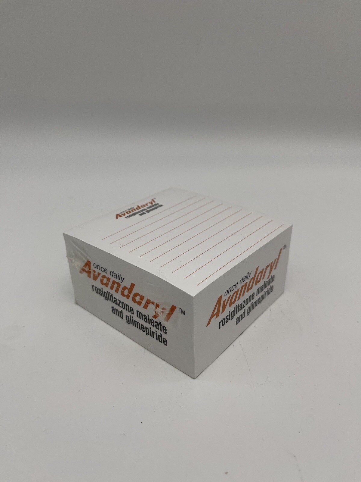 Avandaryl 4″ x 4″ Pharmaceutical Drug Rep Paper Note Pad, New Sealed