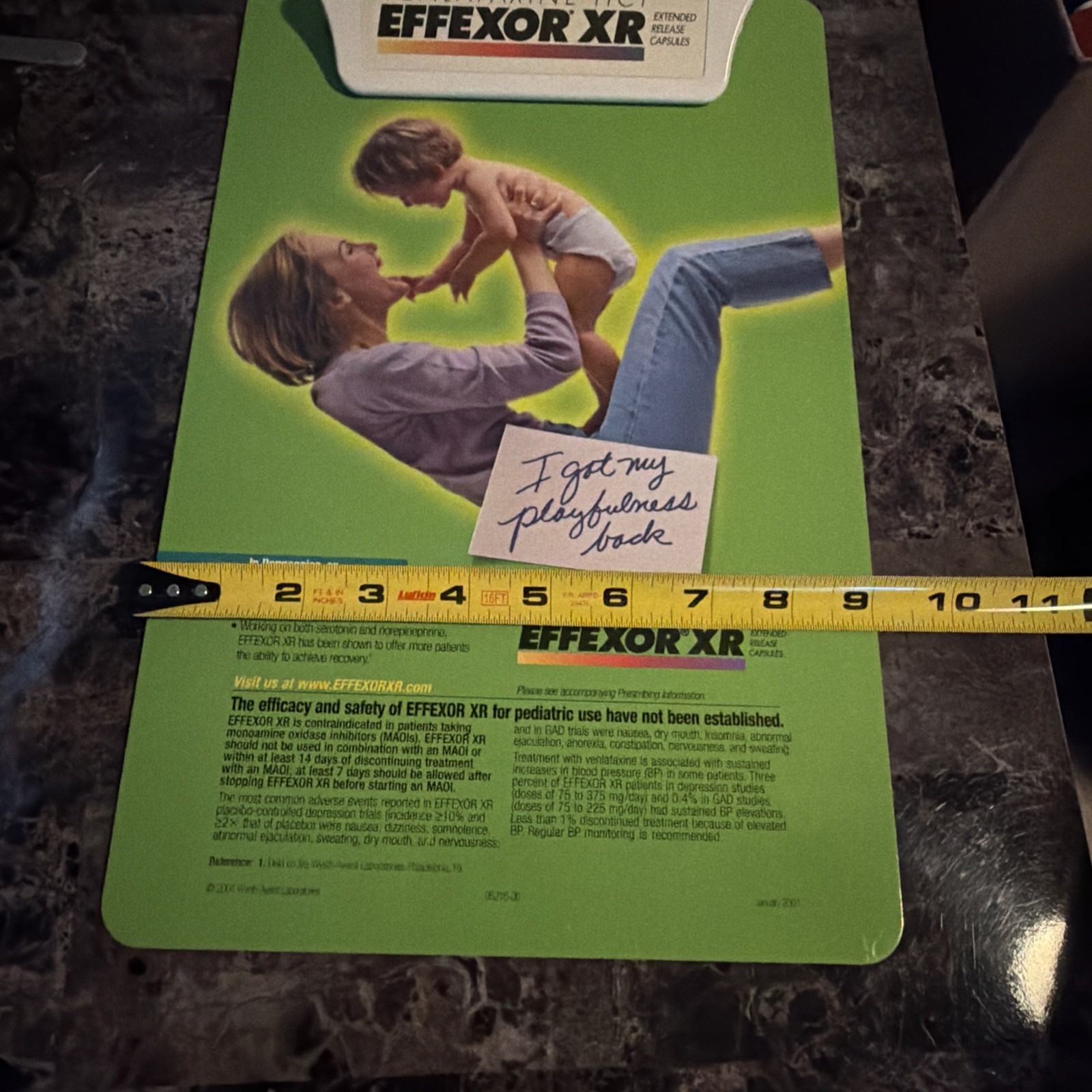 Effexor XR Clipboard Drug Rep Promo 2000s