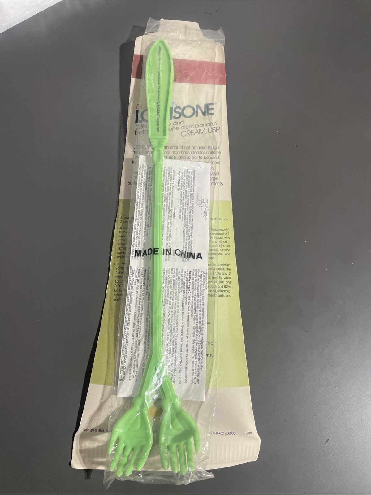 New Vintage Lotrisone Drug Rep Green Back Scratcher 16″
