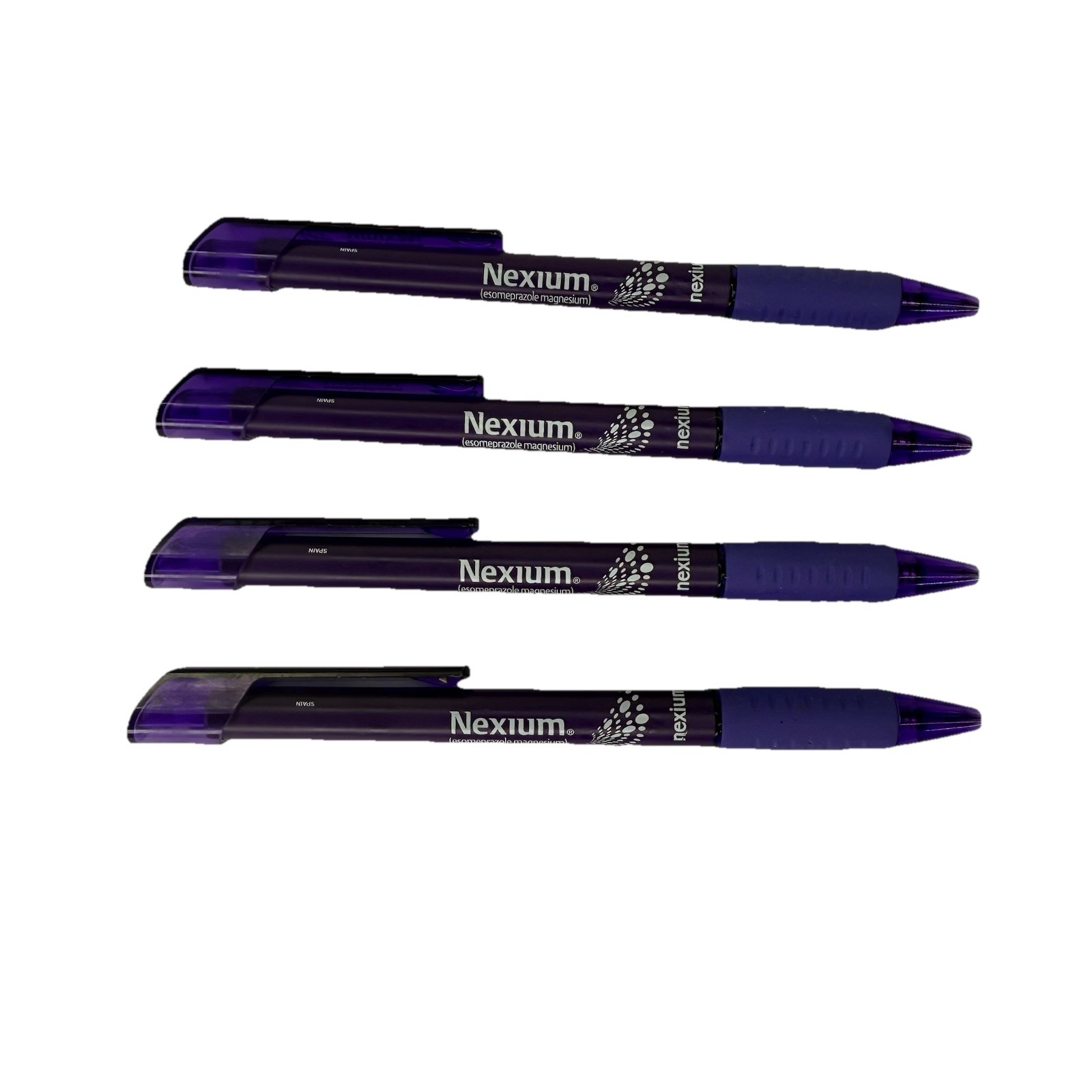Lot of 4 Nexium Pharmaceutical Pharma Drug Rep Pens Purple Plastic Pen ~ WORK!