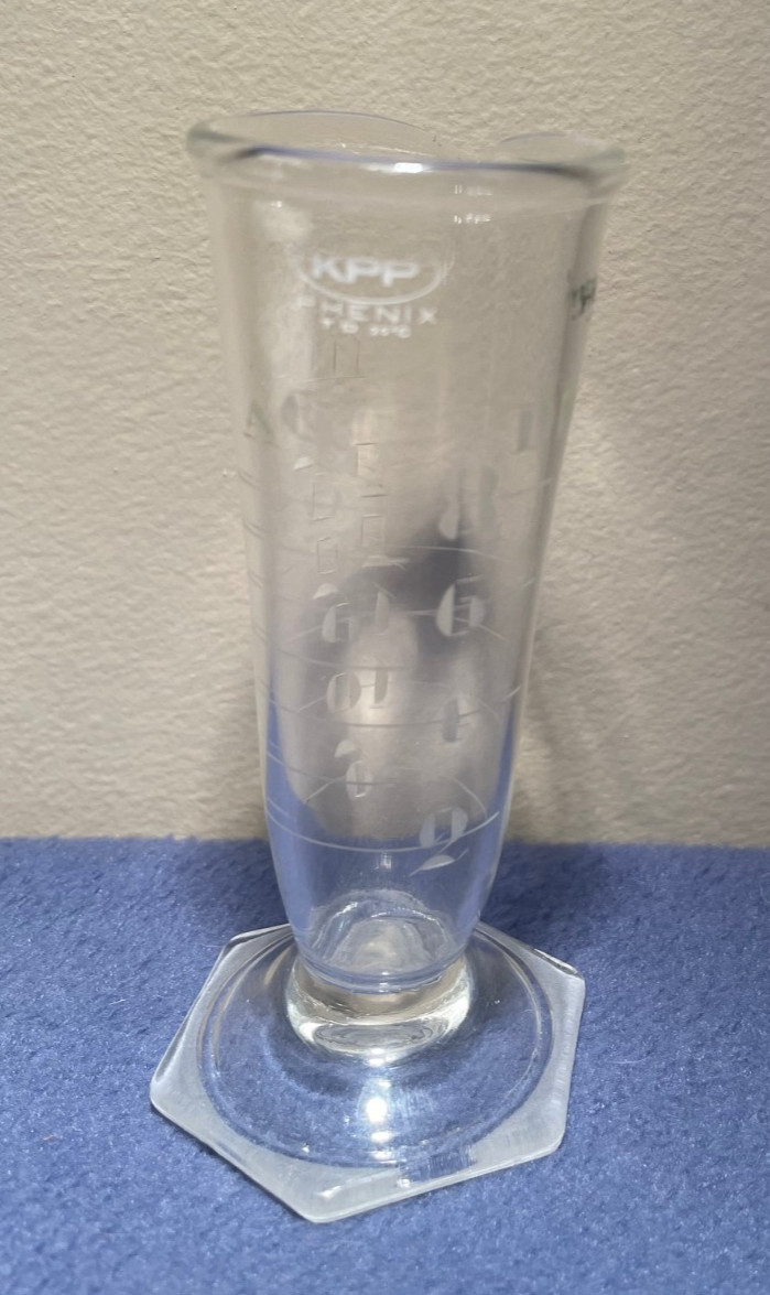 Vintage KPP Phenix Pyrex Pharmaceutical Graduated Beaker w/ Scales, 8 DR/25 mL