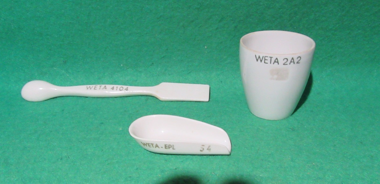 Vintage Apothecary Pharmaceutical Chemistry Porcelain Spatula ,Cup ,Pickup Spoon