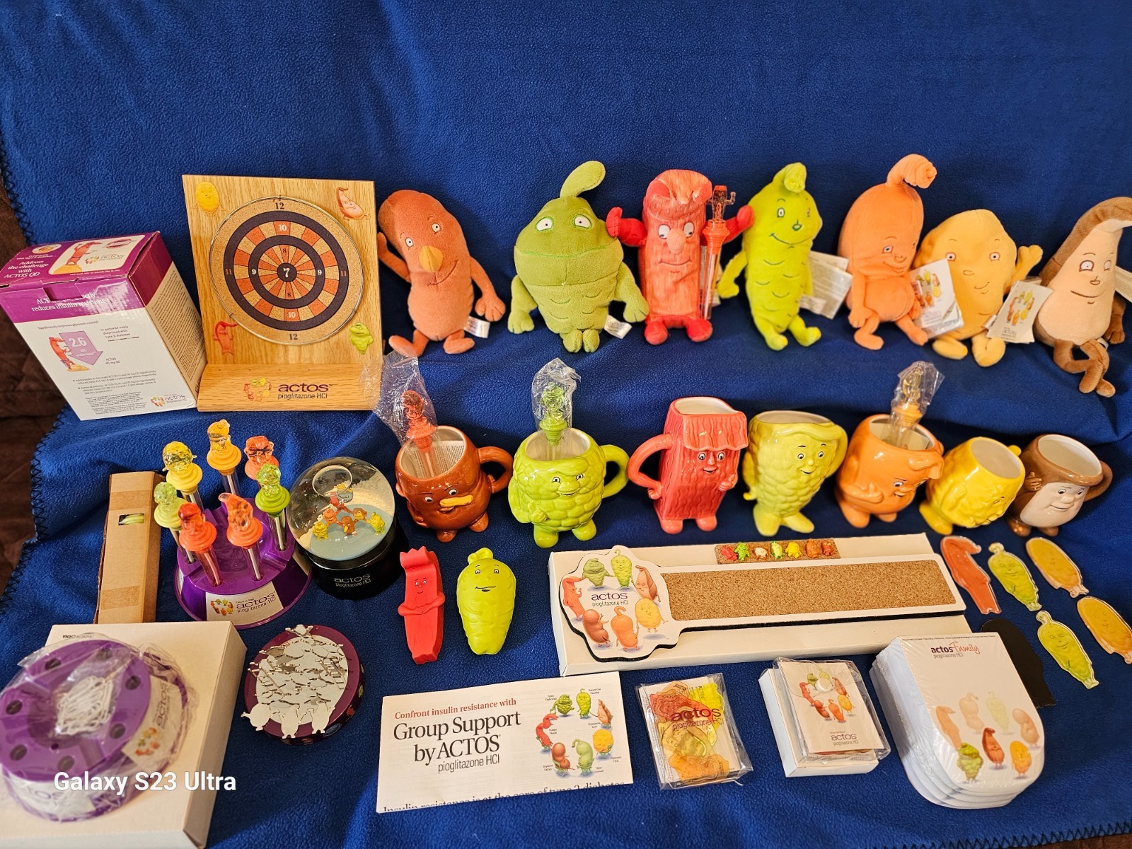 Actos Drug Rep Promo Items-Complete Set (Cups, Plushies, Atlas, Pens, etc)