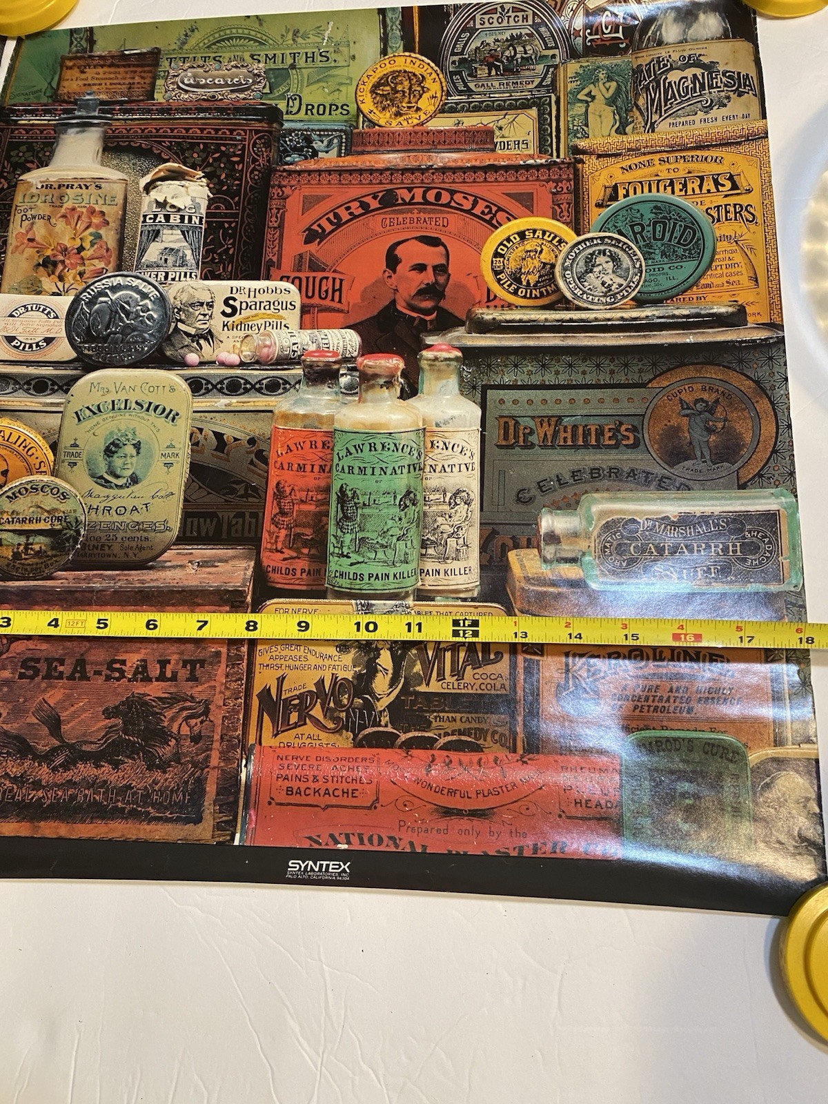 Pharmacy Advertising Paper Poster Vtg Medicine Collection 20” x 18” 1970s