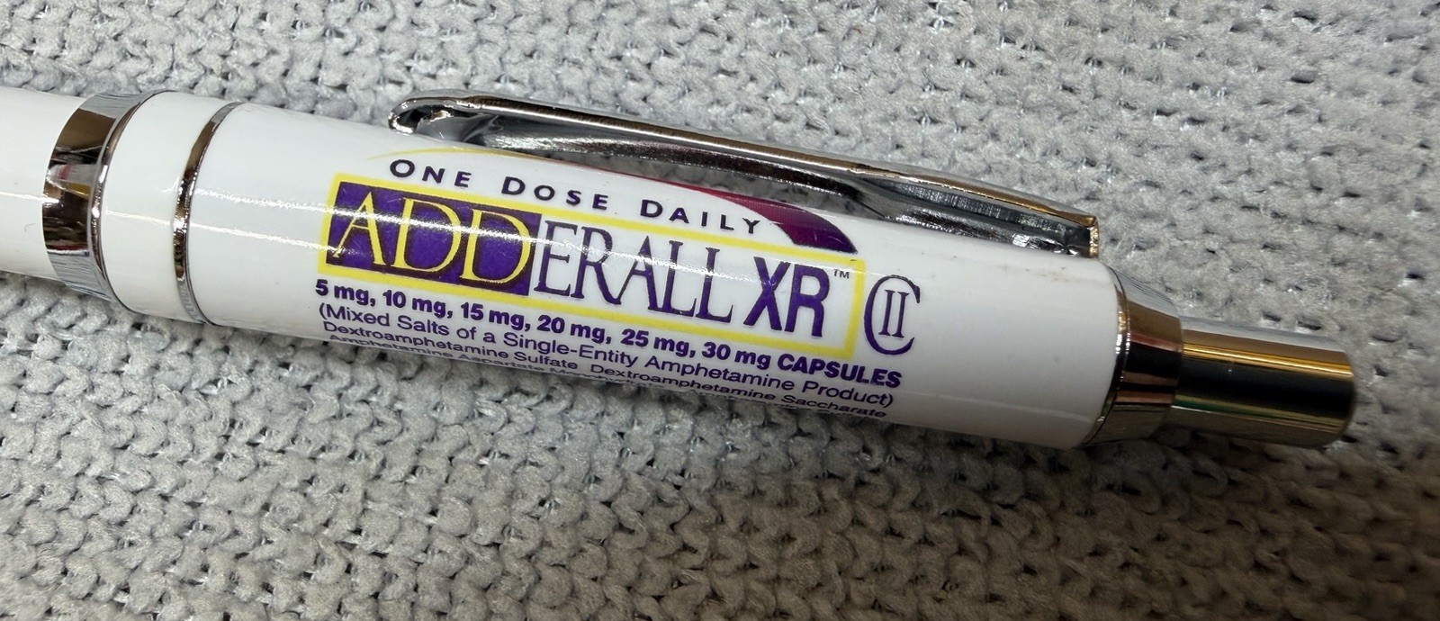 Adderall XR Pen Pharmacy Rx Drugs Rep Promotional Pen Not Working RARE Design