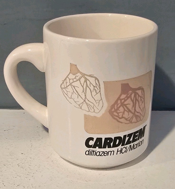 Vintage Cardizem diltiazem HCl Coffee Mug Pharmaceutical Drug Rep Pharma Promo