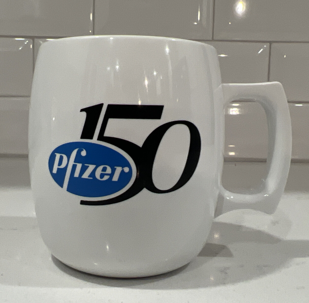 Pfizer 150 Logo Mug Pharmaceutical Company PHARMA Hard Plastic Cup Unused NEW