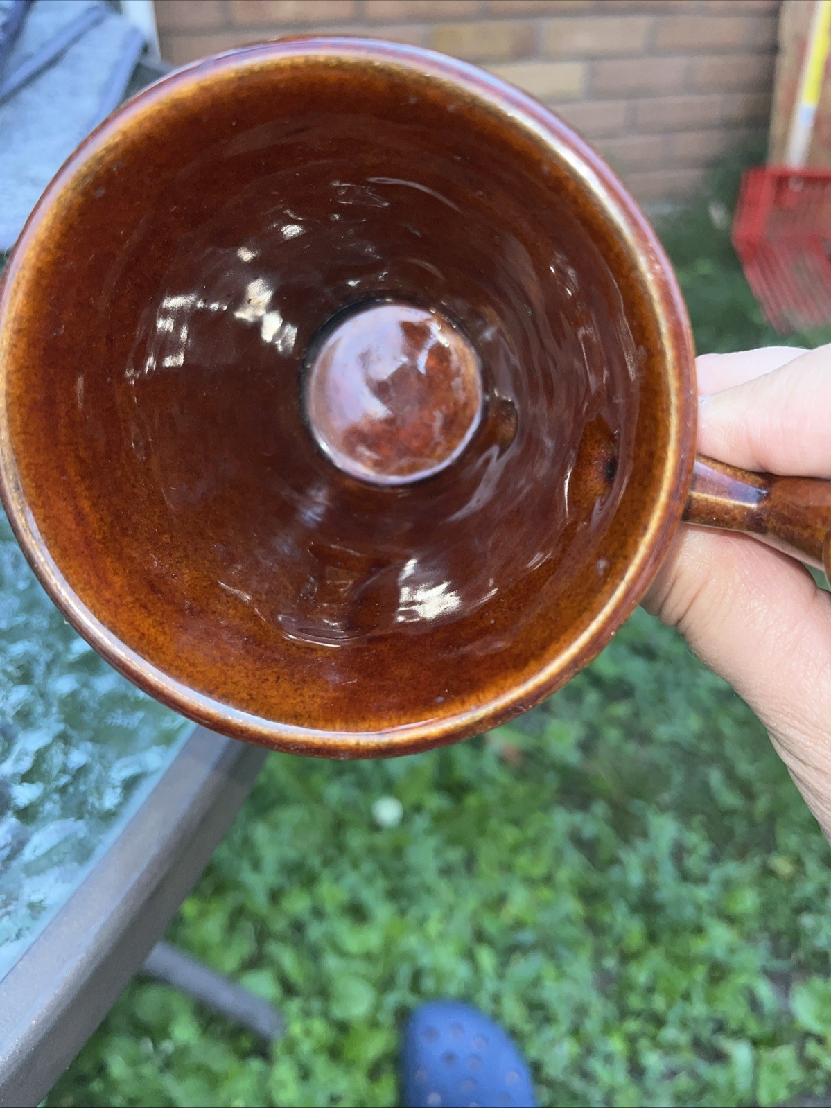 Schering Rx Galen 131-201 AD Coffee Tea Mug Cup Brown Mortar Pestle Ceramic