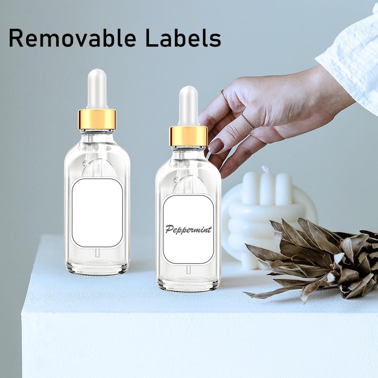 Glass Bottle with Dropper, 4 oz Clear Golden Cap Eye Dropper Bottle for Essen…