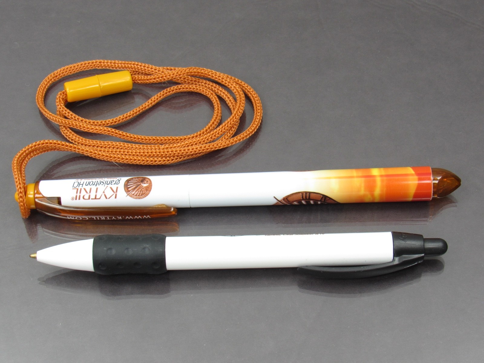 Rare Kytril PENS Sundial Lanyard & BIC Drug Rep Pharmaceutical Promo Lot of 2