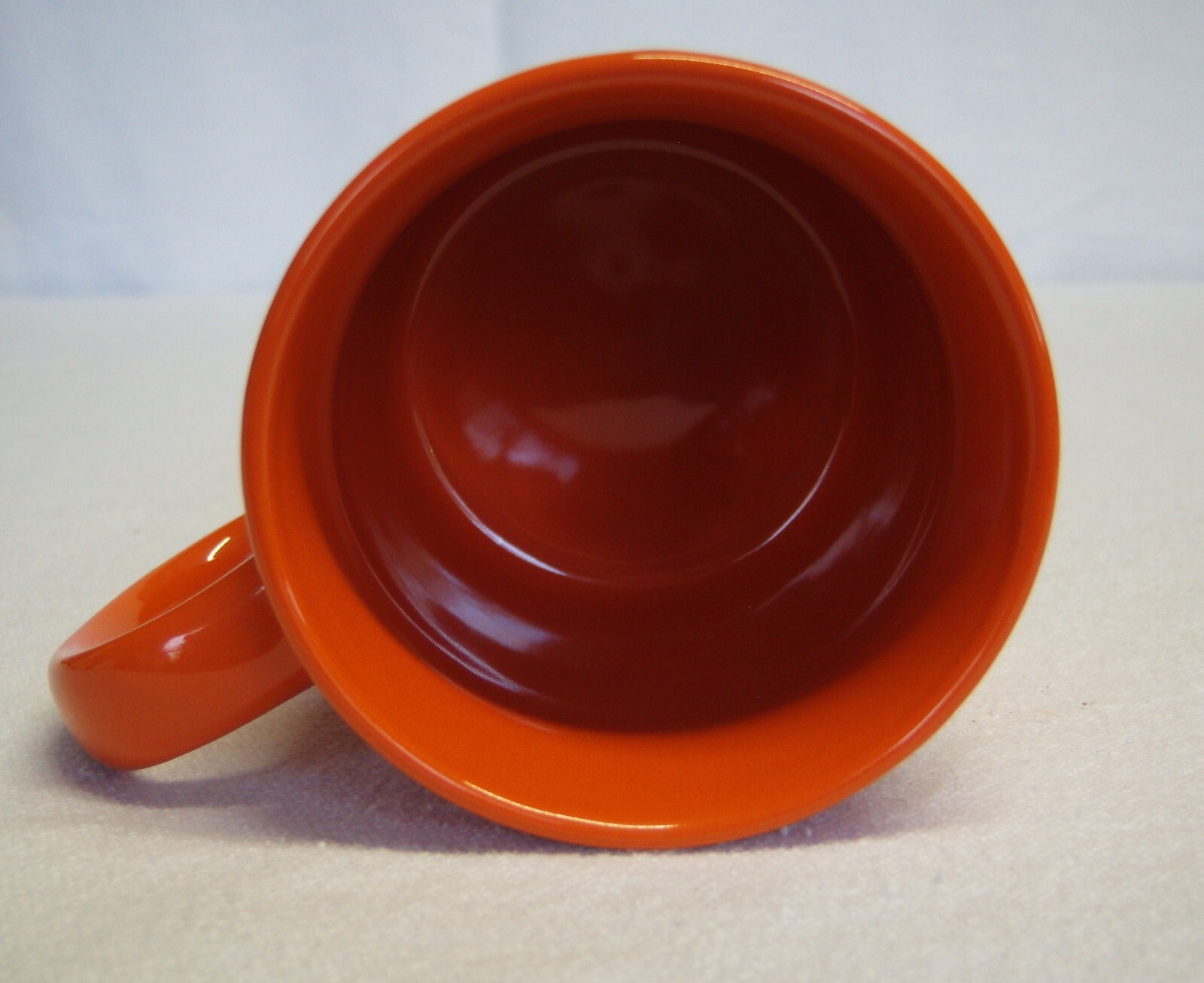 Vtg Medical Caduceus Symbol Orange Coffee 12 oz Mug 4″tall 3″ diameter EC