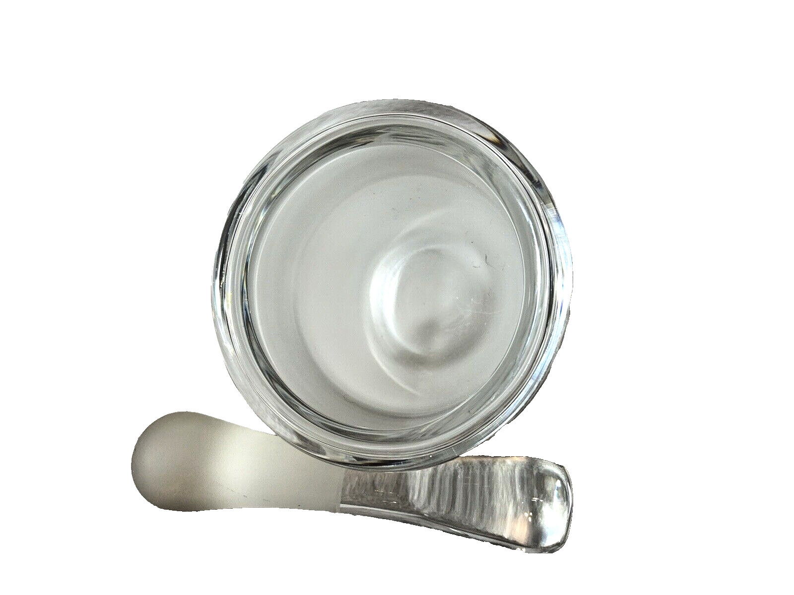 Frosted Glass Mortar & Pestle ~Heavy 5.5″ x 5″ ~ 7″ Long Pestle