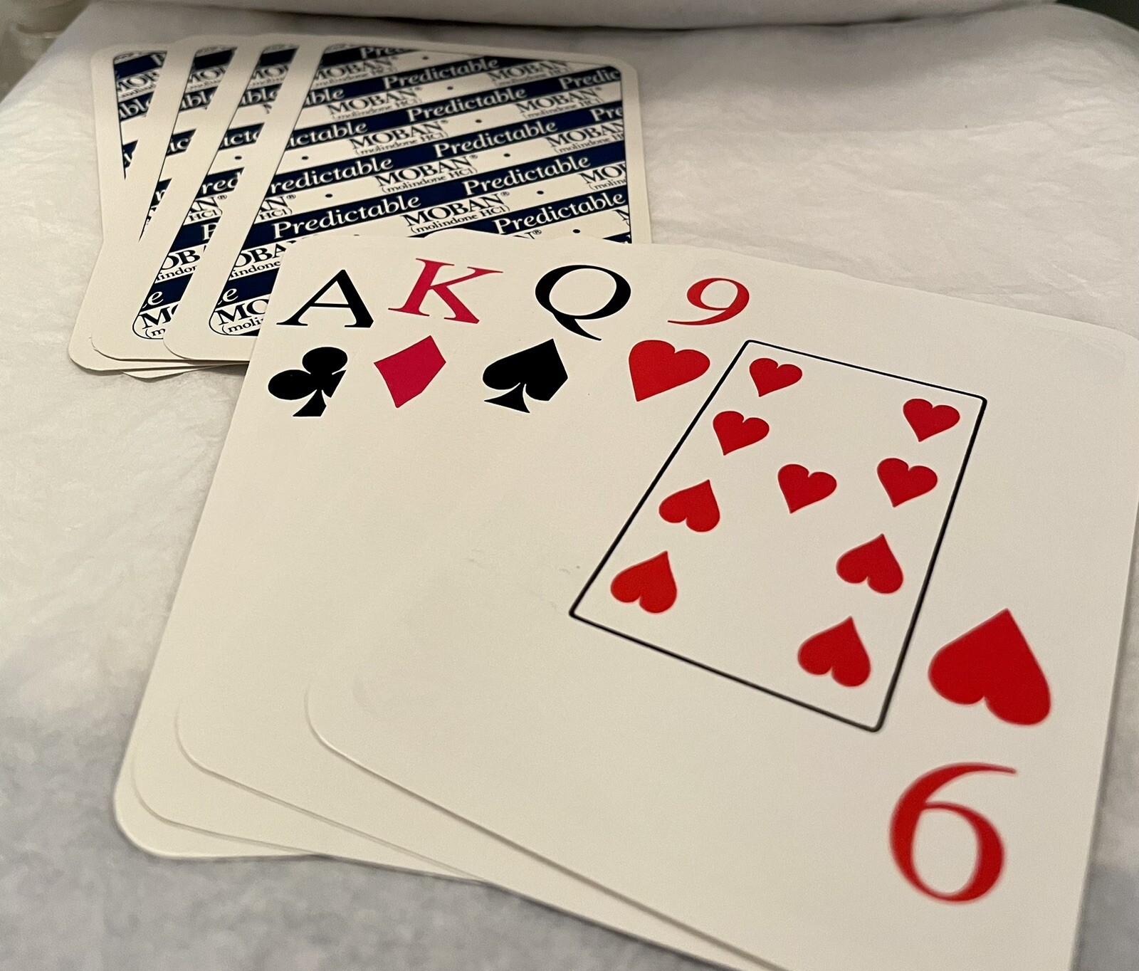 VINTAGE 90’S MOBAN DRUG REP PHARMA PROMO JUMBO PLAYING CARDS + 3 Trick “FEATS”