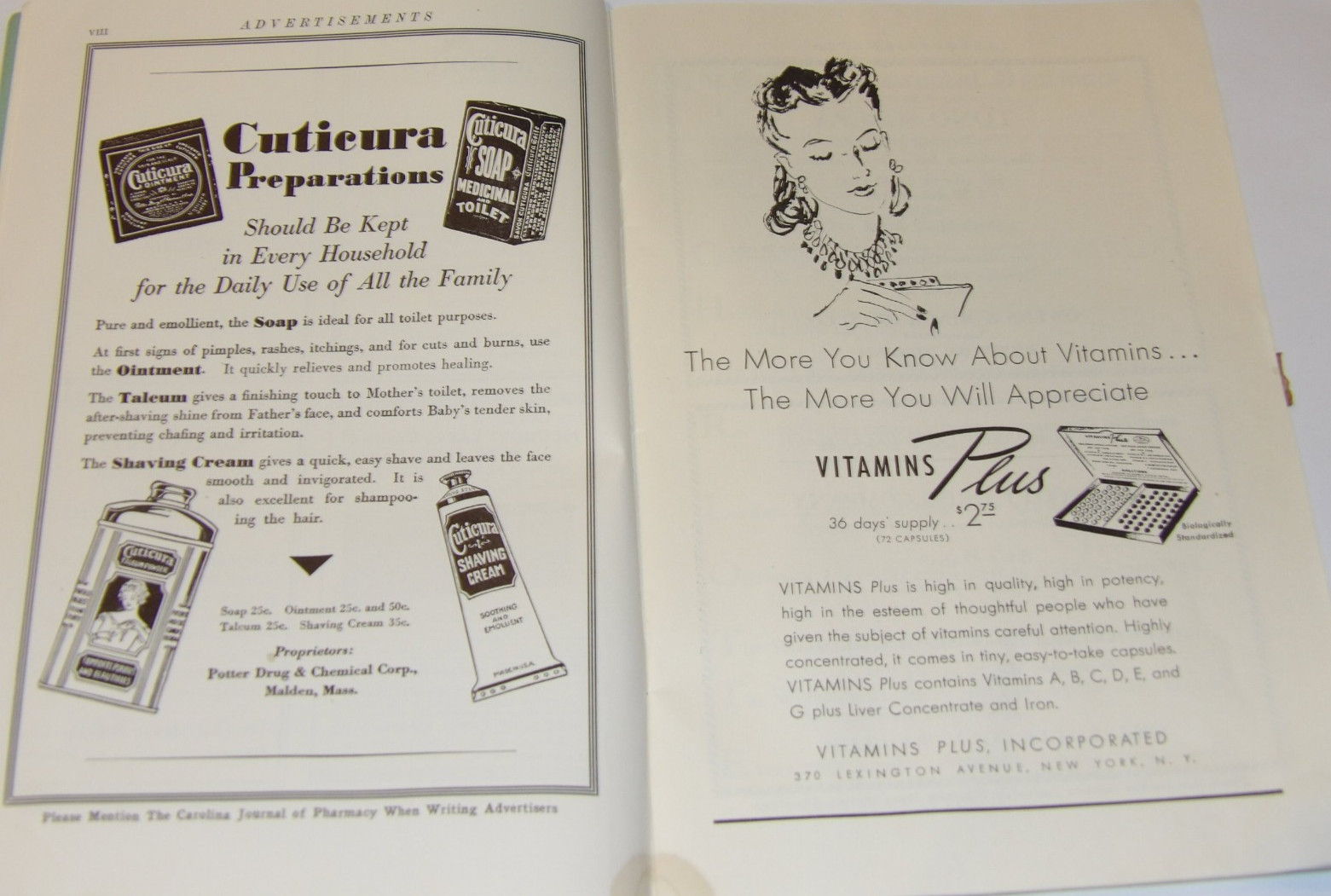 VTG 1940 DRUGGIST CONVENTION SOUVENIR BOOK! CHARLOTTE, NC! ADS/HOTELS/PICTURES!