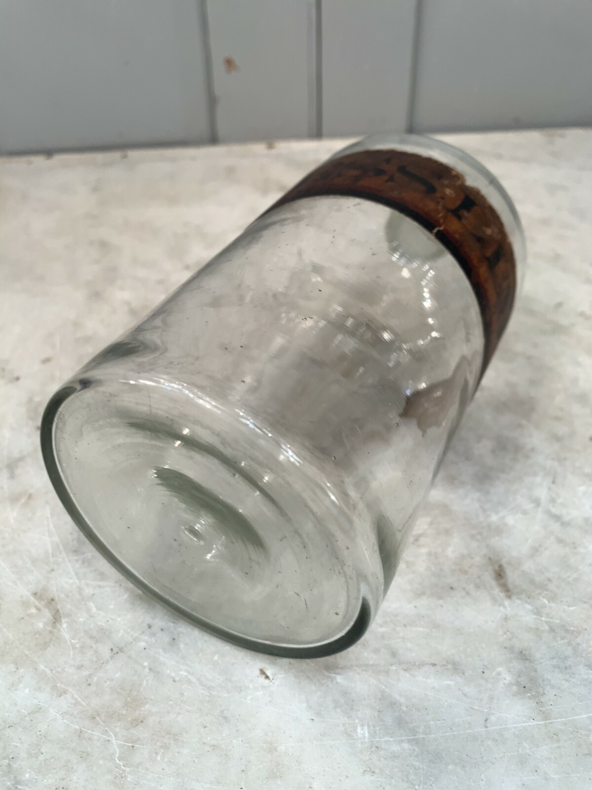 Antique scientific pharmacists jar with original label but no stopper