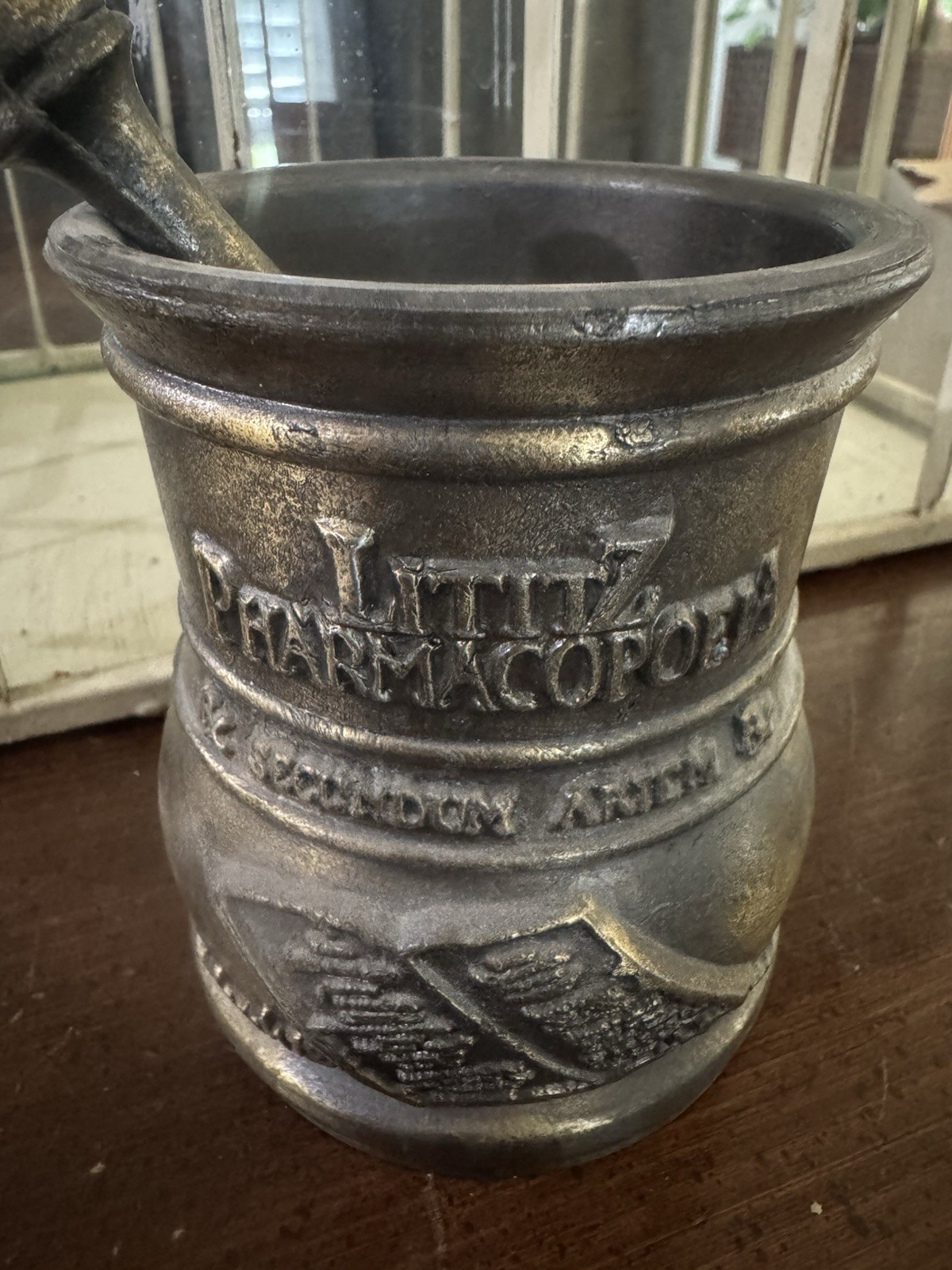 Vtg Lititz Pharmacopoeia Mortar And Pestle Pharmacist Latin 1983 Apothecary