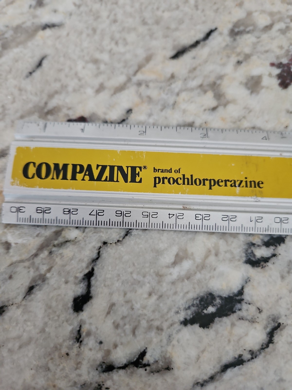 Vintage 1990 Compazine Suppository Drug Rep Ruler Pharmaceutical Medical Promo