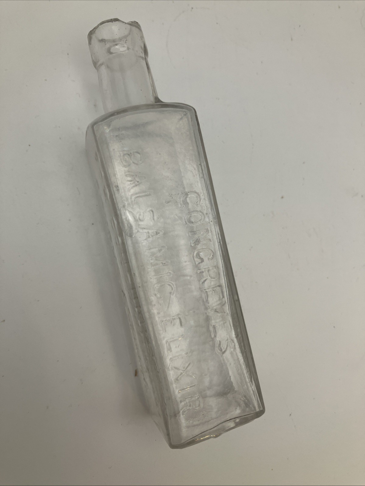 Antique Glass Bottle: Congreves Balsamic Elixir: Consumption, Whooping Cough etc