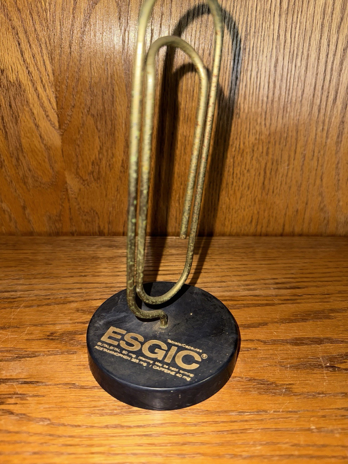 Advertising Medical ESGIC Vtg Promotional Big Paperclip Paperweight Drug Rep