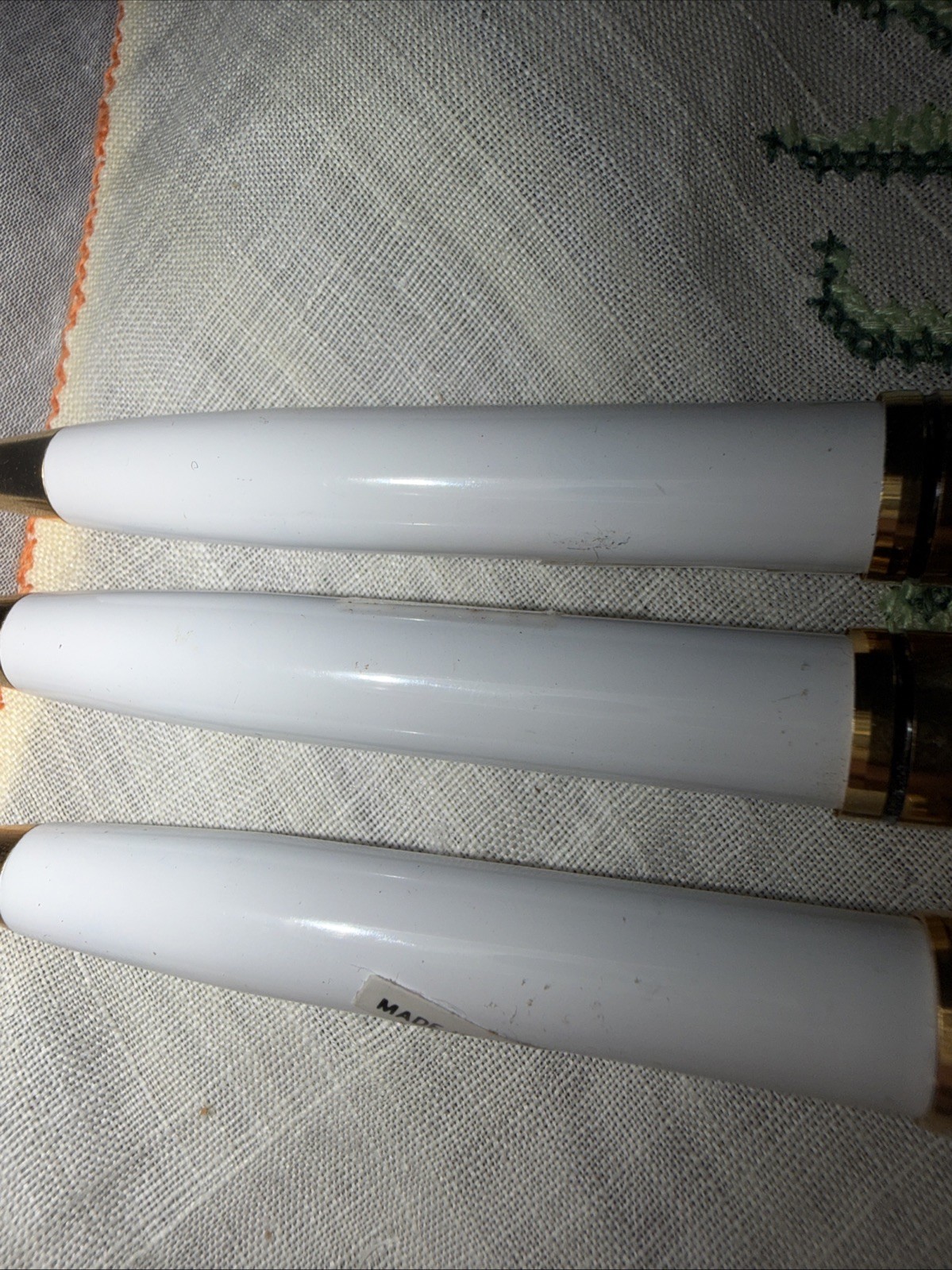Nasonex Pharmaceutical Drug Rep White Gold Metal Pens Set Of 3
