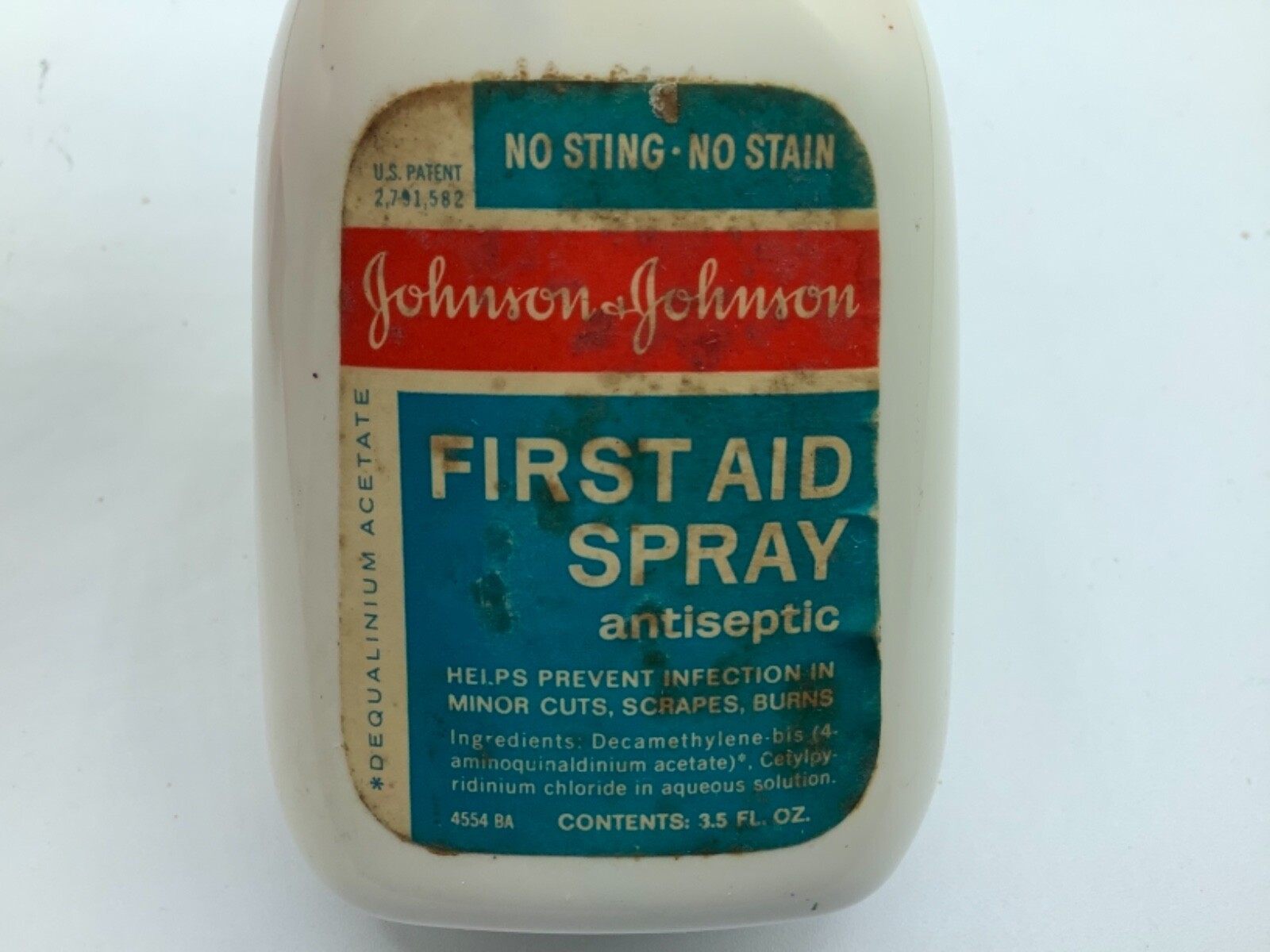 Vintage Johnson & Johnson Old Antiseptic First Aid Spray Pharmaceutical bottle
