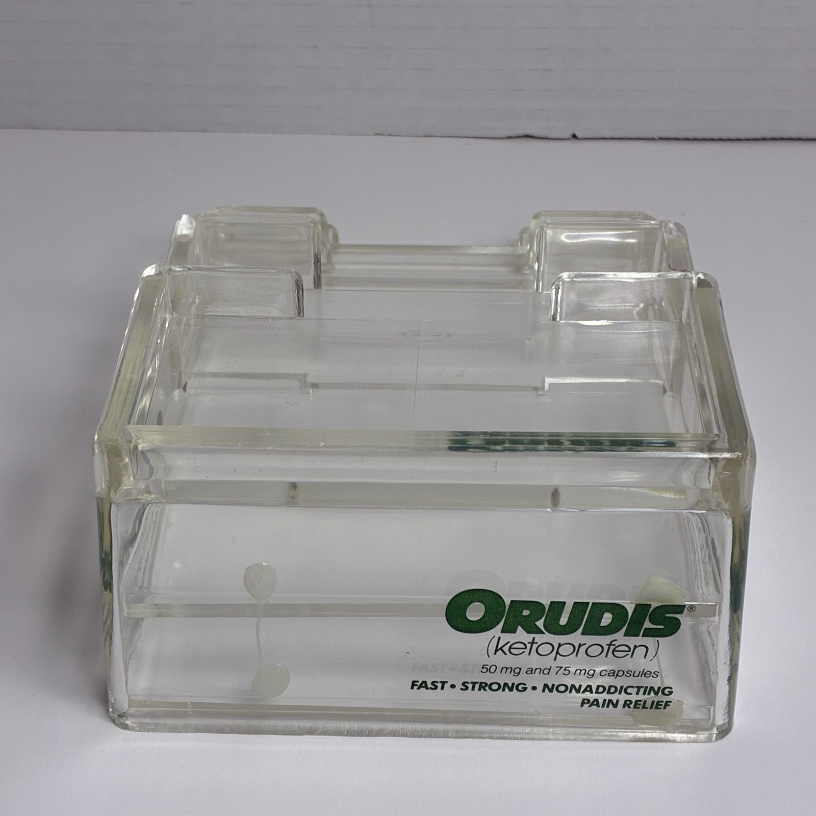 Pharmaceutical Promotional Clear Acrylic Desk Organizer-Orudis-7”3 Compartments