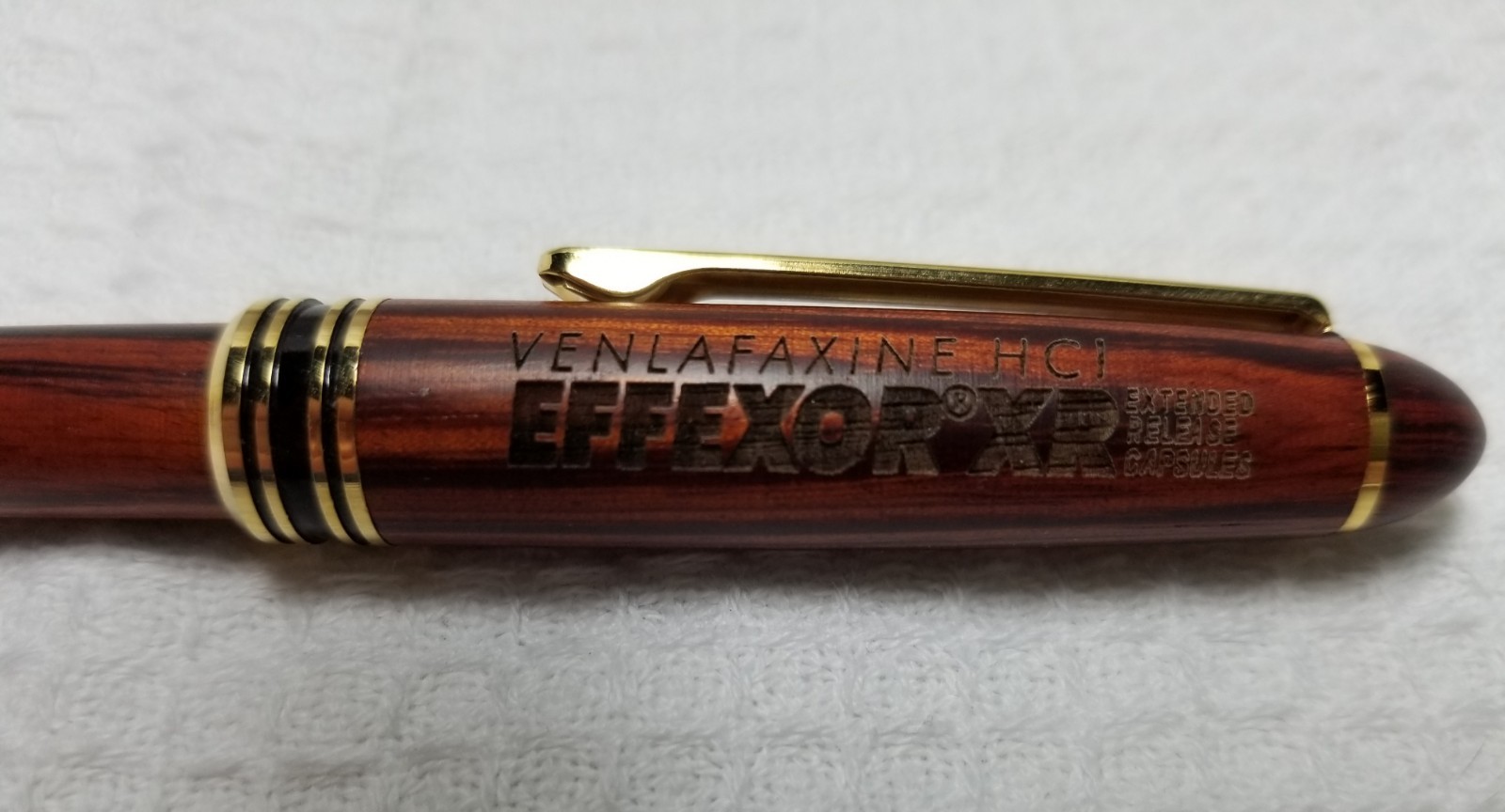 Effexor XR Drug Pen WOODEN Rep Pharmaceutical Promo Rare Engraved