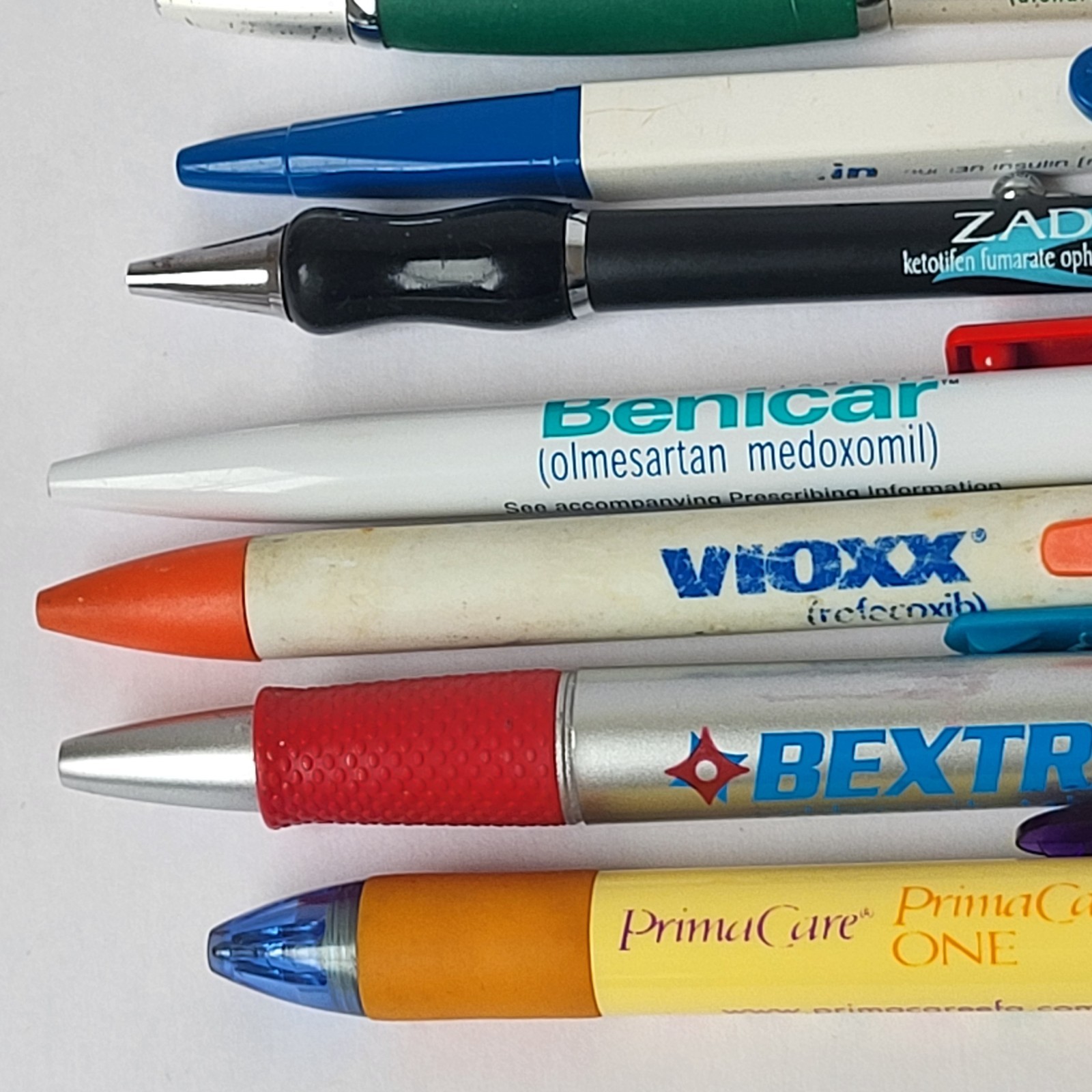 Pharmaceutical Drug Rep Pens Lot of 10 Benicar Bextra Cialis Qvar Vioxx Fosamax
