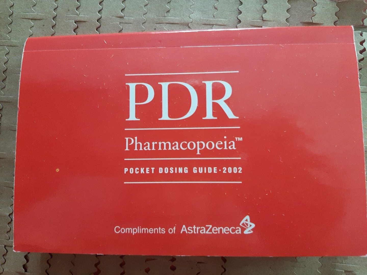 Astra Zeneca Pharmacopoeia Pocket Dosing Guide 2002, 300pp Pharma Zomig Advert