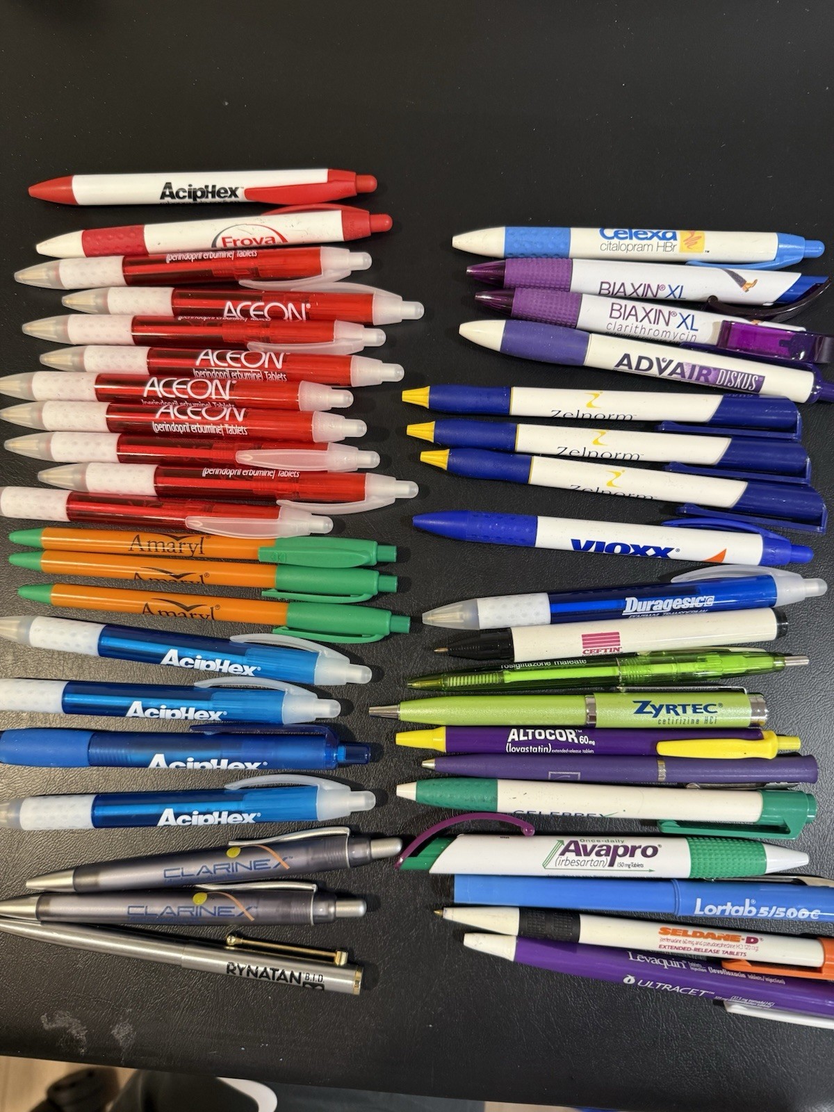 40 VTG Pharmaceutical Drug Rep Pen Lot Y2K Rare AcipHex Zyrtec Avapro Aceon