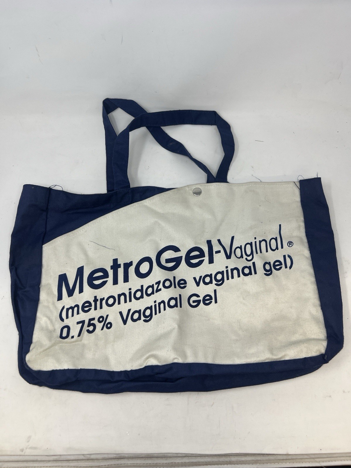 Vintage MetroGel Vaginal Pharma Promo Tote Bag Canvas Doctor Medical Advertising