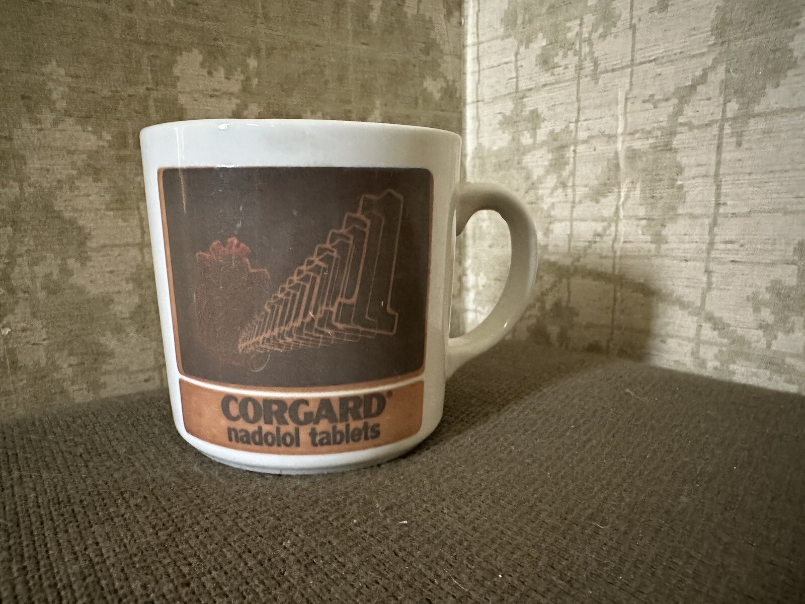 Vintage Drug Rep Advertisement Corgard Mug, Made In Grindley England